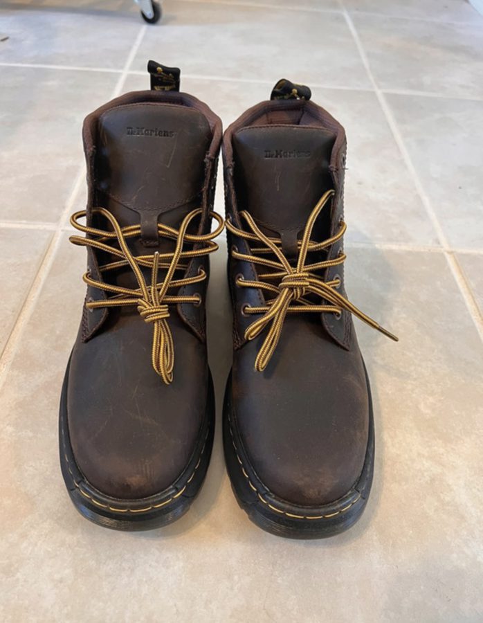 Brown leather lace-up boots